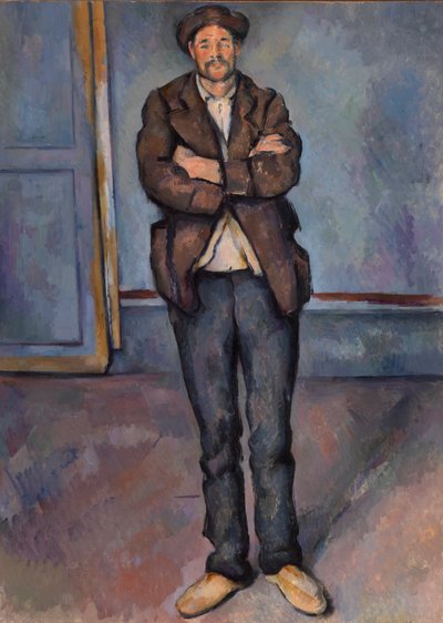 Boer staand met gekruiste armen door Paul Cézanne