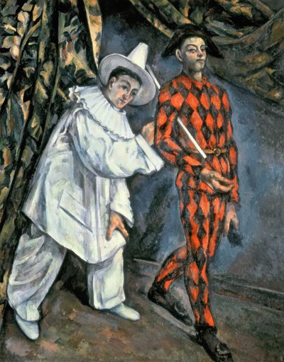 Pierrot en Harlekijn (Mardi Gras), 1888 door Paul Cézanne
