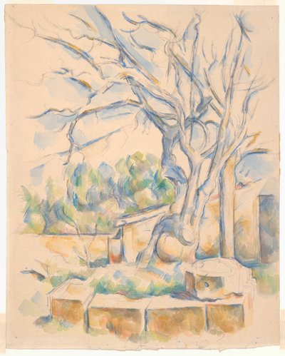 Pistacheboom op Château Noir door Paul Cézanne