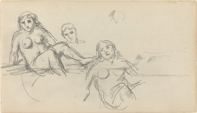 Zittende Badende [verso] door Paul Cézanne