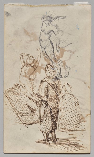 Blad met studies door Paul Cézanne