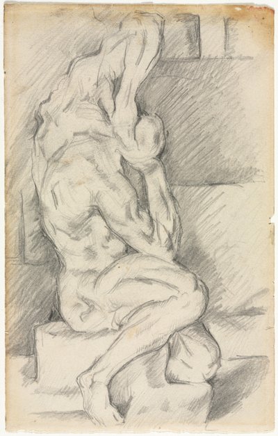 Schets van Anatomische Beeldhouwkunst recto Schets van Madame Cézanne verso, 1881-1884 door Paul Cézanne