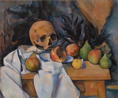Stilleven met schedel door Paul Cézanne