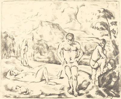 De baders grote plaat door Paul Cézanne