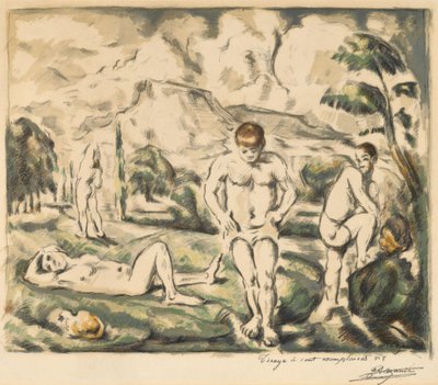 De Baders Grote Plaat door Paul Cézanne