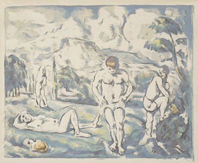 De Baders: Grote Plaat, 1898 door Paul Cézanne