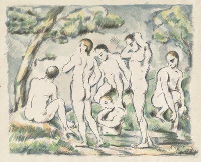 De baders kleine plaat, 1897 door Paul Cézanne