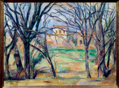 Bomen en huizen door Paul Cézanne