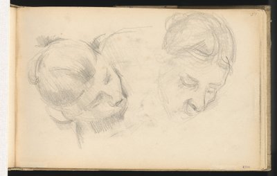 Twee Hoofden van Vrouwen door Paul Cézanne
