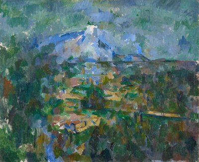 Uitzicht op Montagne Sainte-Victoire vanuit Lauves door Paul Cézanne
