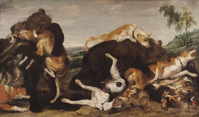 Berenjacht of, Gevecht Tussen Honden en Beren door Paul De Vos