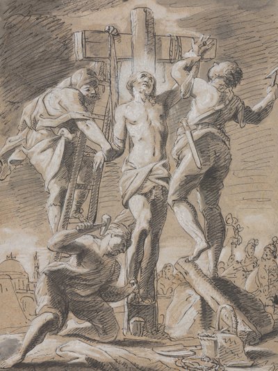 Christus aan het kruis genageld door Paul Decker the Younger