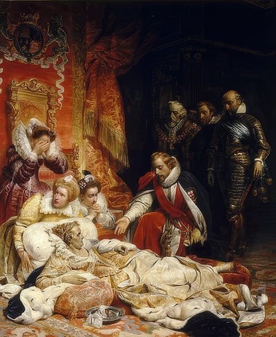 De dood van koningin Elizabeth I van Engeland door Paul Delaroche
