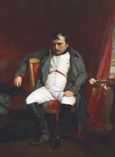 Napoleon in Fontainebleau tijdens de Eerste Abdicatie - 31 maart 1814, 1845 door Paul Delaroche