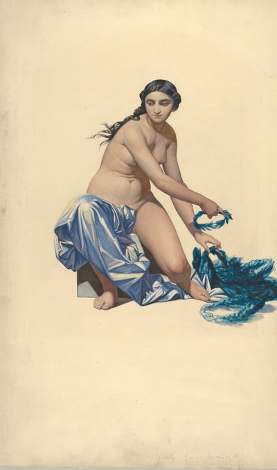 Studie voor een figuur van Roem, uit de Hémicycle des Beaux-Arts, École des Beaux-Arts, ca. 1837-41 door Paul Delaroche