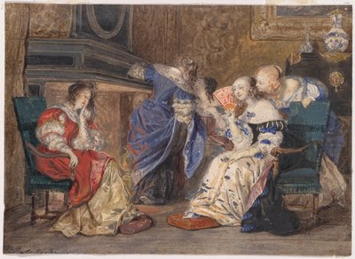 Vrouwen in een interieur door Paul Delaroche