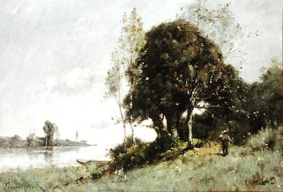 Eiland op de Loire door Paul Desire Trouillebert