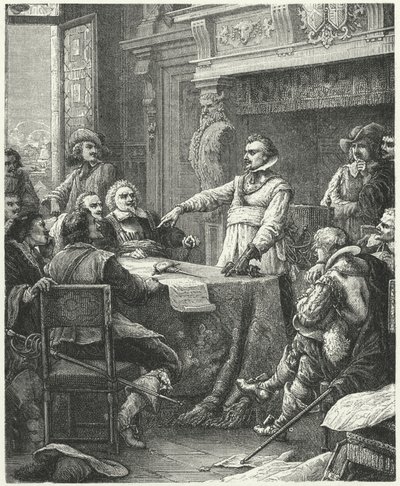 Jean Guiton onder de verdedigers van La Rochelle door Paul Dominique Philippoteaux