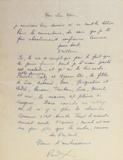 Brief aan Man Ray, betreffende de prestatie van 