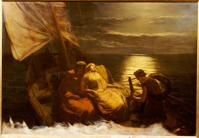 De ontsnapping van Glaucus en Ione, met het blinde meisje Nydia, uit Pompeii, 1860 door Paul Falconer Poole