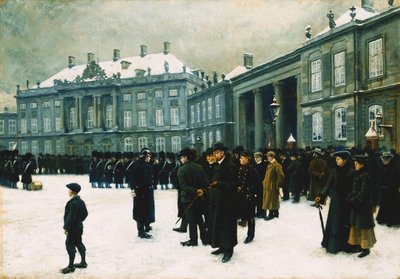 Wisseling van de wacht bij het Amalienborg-paleis, 1902-1903 door Paul Fischer