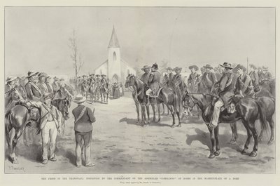 De Crisis in de Transvaal, Inspectie door de Commandant van het Verzamelde Commando van Boeren op het Marktplein van een Dorp door Paul Frenzeny