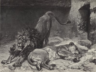 Het Ontwaken van de Leeuw door Paul Friedrich Meyerheim