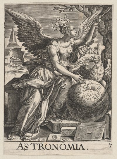 Plaat 7: Astronomia, uit De Zeven Vrije Kunsten door Paul Fürst