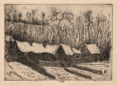 Zes etsen: De rieten bakkerij, Auvers door Paul Gachet