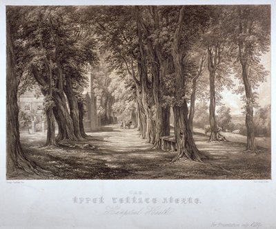 De Bovenste Terraslaan, Hampstead Heath, Londen, c1840 door Paul Gauci