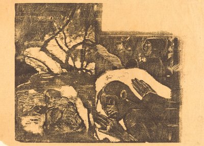 Een Maori Vrouw in een Bos, Manao Tupapau Ze wordt Achtervolgd door een Geest door Paul Gauguin
