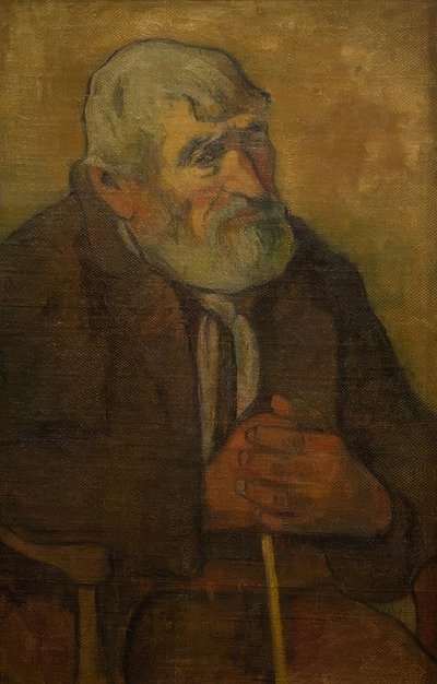 Oude man met stok door Paul Gauguin