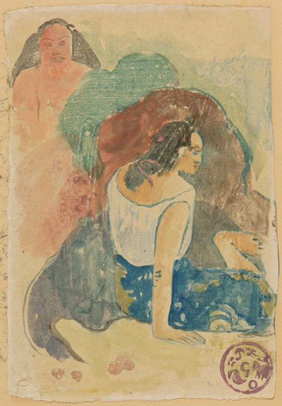 Arearea no Varua Ino (Woorden van de Duivel) [recto] door Paul Gauguin