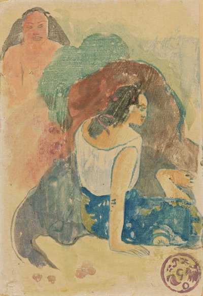 Arearea no Varua Ino Woorden van de duivel [recto] door Paul Gauguin