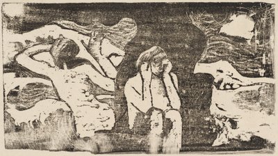 Bij de Zwarte Rotsen Aux roches noires, in of na 1895 door Paul Gauguin