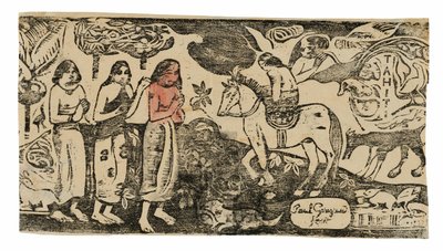 Verandering van verblijf, uit de Suite van Late Houtsneden door Paul Gauguin