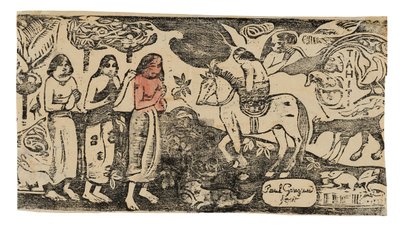 Verandering van verblijf, uit de Suite van Late Houtsneden door Paul Gauguin