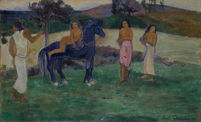 Compositie met figuren en een paard door Paul Gauguin