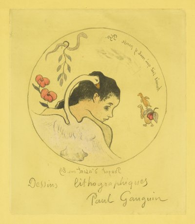 Ontwerp voor een Chinees bord, 1889 door Paul Gauguin