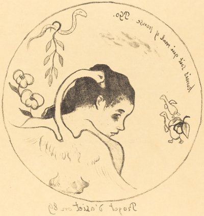 Ontwerp voor een Chinees bord, 1889 door Paul Gauguin