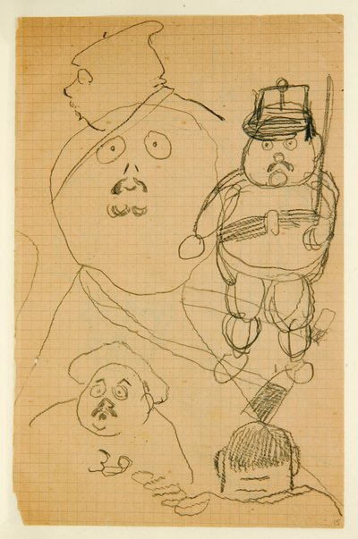 Tekening uit een album van tekeningen gemaakt voor de jonge Jacques Bousquet, 1889-90 door Paul Gauguin