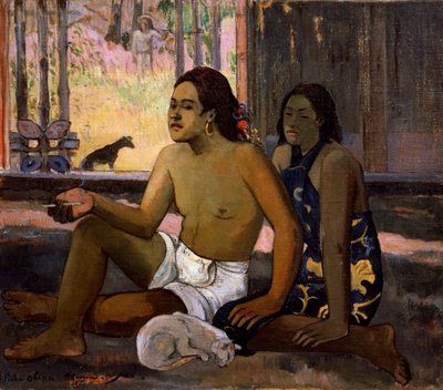 Eiaha Ohipa Niet Werken. Tahitianen in een kamer, 1896 door Paul Gauguin