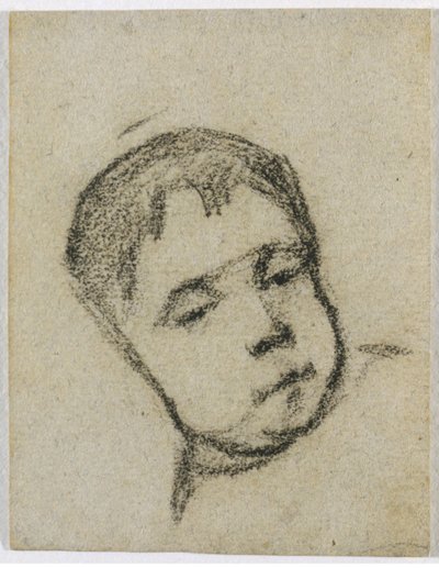 Emil Gauguin als kind, hoofd op een kussen, c. 1875-1876 door Paul Gauguin