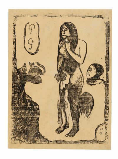 Eva, uit de reeks late houtblokprenten door Paul Gauguin