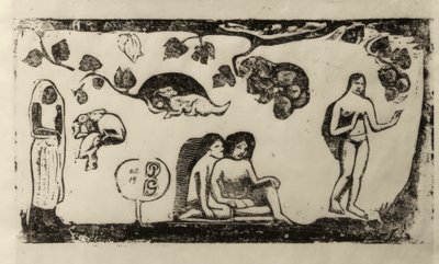 Vrouwen, dieren en gebladerte door Paul Gauguin