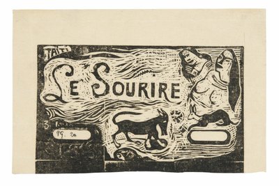 Vos, Bustes van Twee Vrouwen, en een Konijn, kopstuk voor Le sourire door Paul Gauguin