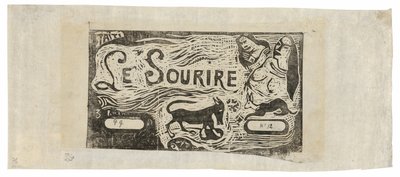 Vos, bustes van twee vrouwen en een konijn, kopstuk voor Le sourire door Paul Gauguin