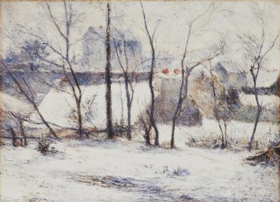 Frans: La Neige à Vaugirard II, ou Jardin sous la neige I Tuin onder sneeuw door Paul Gauguin