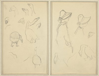 Ganzen; Meisjes met Hoeden, Ganzen [recto] door Paul Gauguin