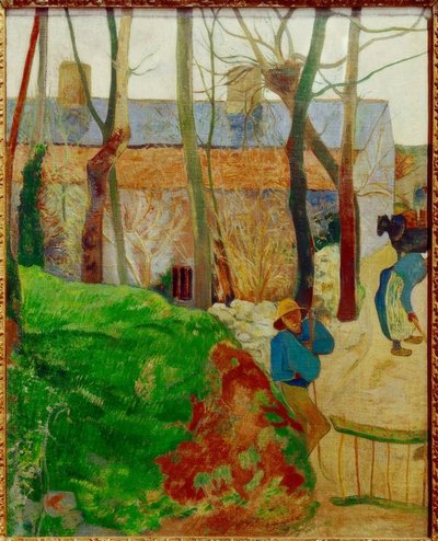 Huizen in Le Pouldu door Paul Gauguin